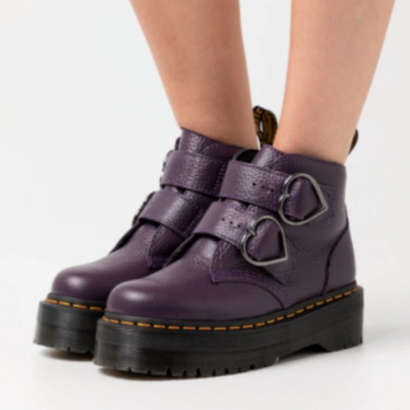 Dr Martens DEVON HEART PLATFORM Boots Rare Find Soft Rich Leather Comfortable - Picture 2 of 12